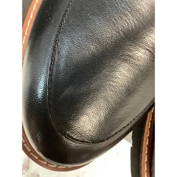 Naturalizer Women's 9W Black Leather Adiline Loafers Lugged Sole Slip On LB7-6 - Picture 3 of 13